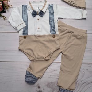 Conjunto 3 piezas bebé 100% algodón pima